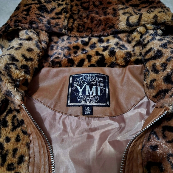 Leopard print front zip sleeveless hoodie - Picture 3 of 4